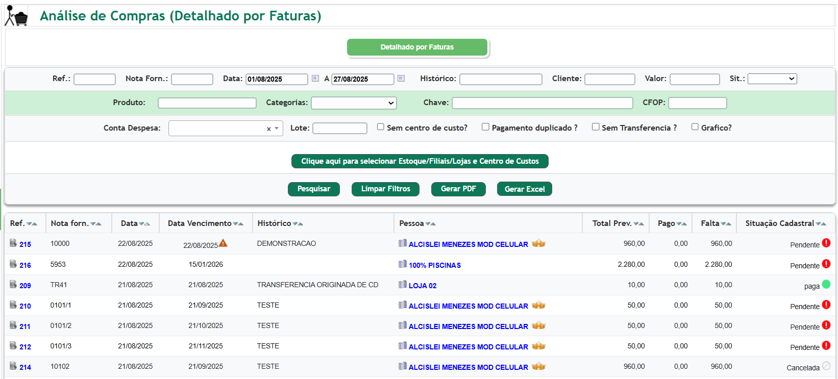 Como consultar relatórios de contas a pagar - imagem 6